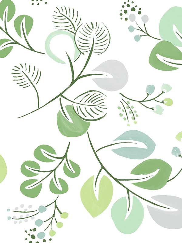 Jonah Leaf Trail fabric in light green color - pattern number 4066-26565 - by A Street Prints in the Hannah collection