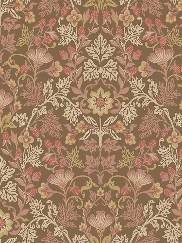 Lila Strawberry Floral fabric in pink color - pattern number 316005 - by Eijffinger in the Posy collection