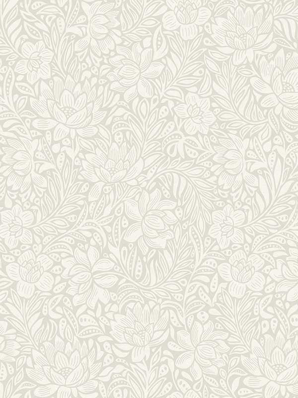 Zahara Floral fabric in light grey color - pattern number 316020 - by Eijffinger in the Posy collection