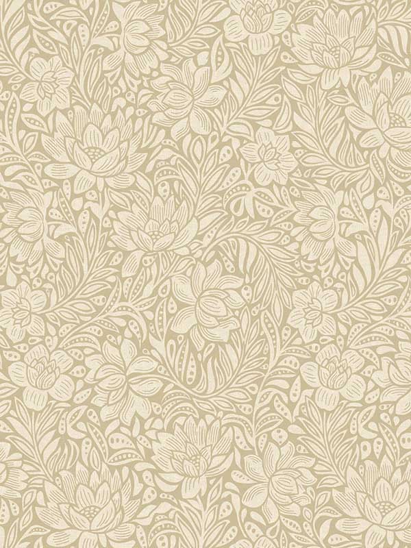 Zahara Floral fabric in wheat color - pattern number 316021 - by Eijffinger in the Posy collection