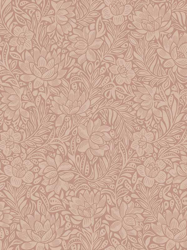 Zahara Floral fabric in coral color - pattern number 316023 - by Eijffinger in the Posy collection