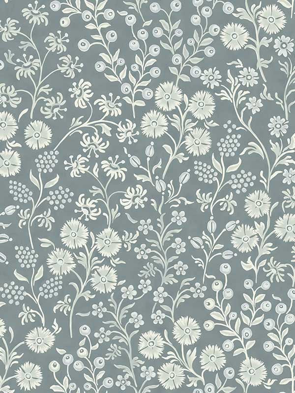 Liana trail fabric in teal color - pattern number 316046 - by Eijffinger in the Posy collection