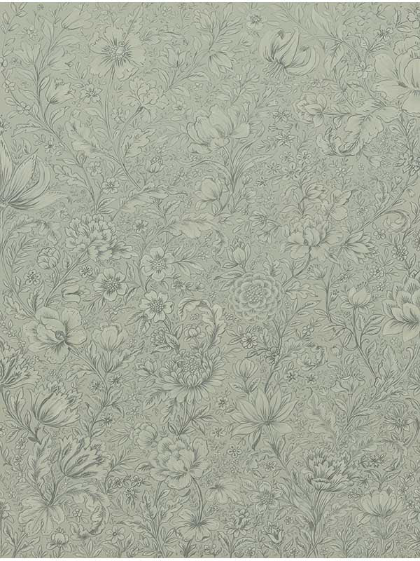 Rosarium 4 Panel fabric in sage color - pattern number 316085 - by Eijffinger in the Posy collection