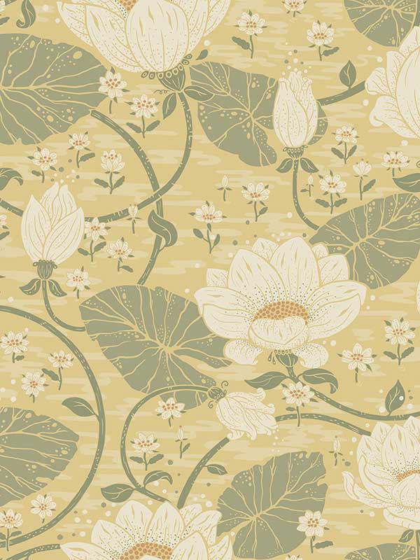 Eva Lotus Dreams wallpaper in light yellow color - pattern number 4080-83123 - by A Street Prints in the Ingrid collection