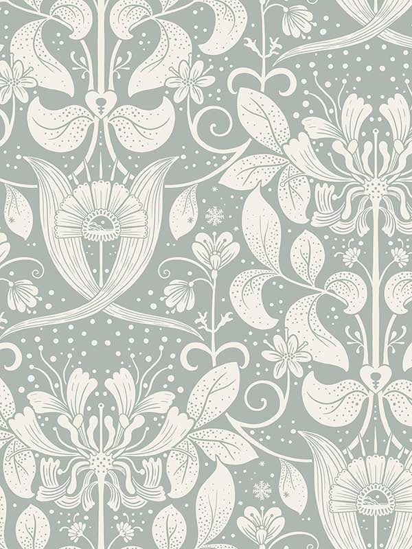Berit Floral Crest wallpaper in blue color - pattern number 4080-83129 - by A Street Prints in the Ingrid collection