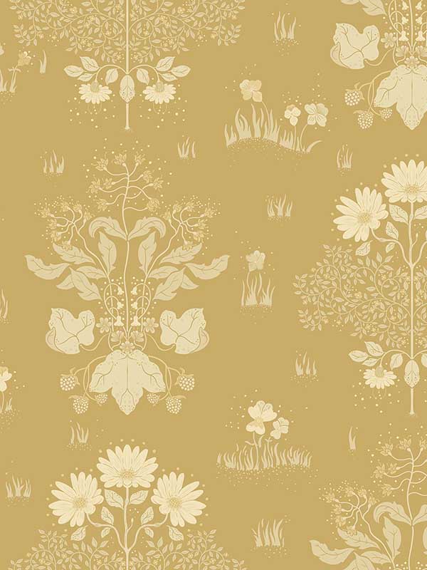 Elda Delicate Daises wallpaper in gold color - pattern number 4080-83135 - by A Street Prints in the Ingrid collection