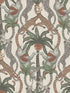 Safari Totem fabric in terracotta and forest green stone color - pattern number 119/2011.CS.0 - by Cole and Son in the Ardmore Jabula collection