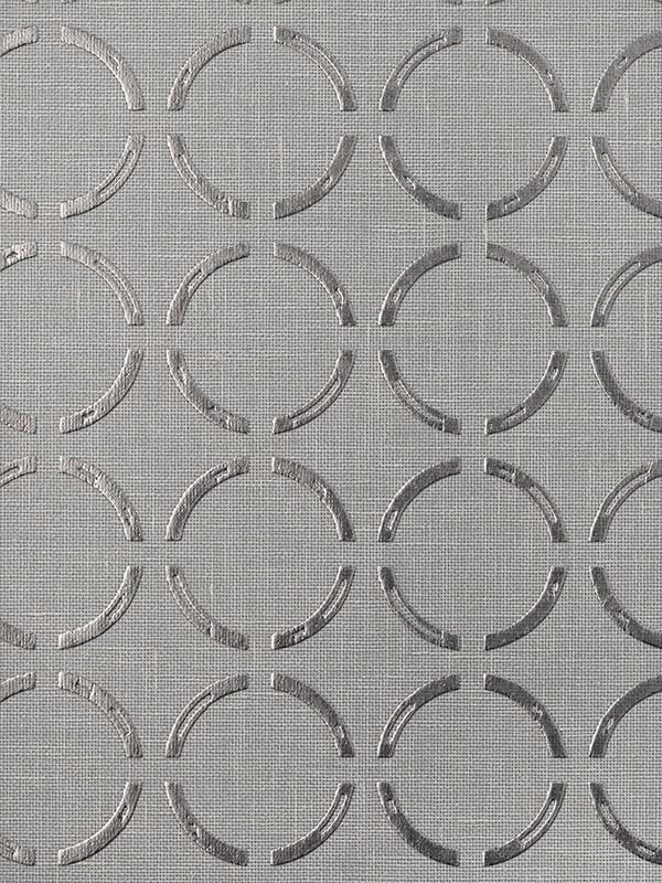 Ringolin wallpaper in ilver pewter color - pattern number 682102 - by Seabrook in the Linen Textures collection
