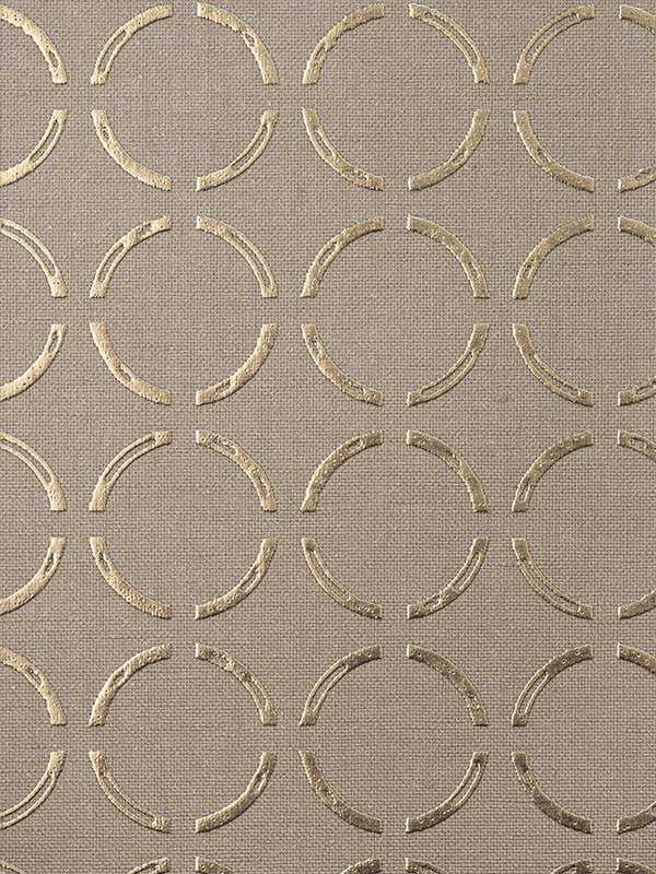 Ringolin wallpaper in brown taupe color - pattern number 682104 - by Seabrook in the Linen Textures collection