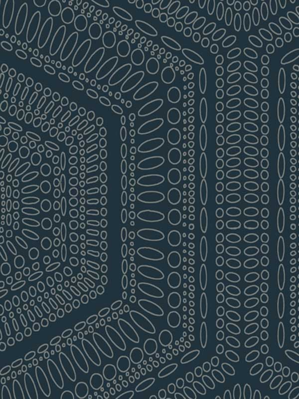 Concentric Groove wallpaper in deep navy color - pattern number WTP4040.WT.0 - by Winfield Thybony in the Thom Filicia Cultivated Living collection