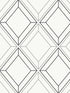 Linework Gem fabric in metallic silver and ebony color - pattern number ET11600 - by Seabrook in the Etten Studios Geometrics collection