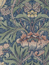 Acanthus Floral Prepasted fabric in denim blue and salmon color - pattern number PR10002 - by Seabrook in the Seabrook Prepasted Wallpaper Assortment collection