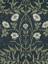 Stenciled Floral Prepasted fabric in navy and sage color - pattern number PR10202 - by Seabrook in the Seabrook Prepasted Wallpaper Assortment collection
