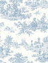 Chateau Toile Prepasted fabric in blue bell color - pattern number PR10602 - by Seabrook in the Seabrook Prepasted Wallpaper Assortment collection