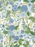 Garden Party Peel and Stick fabric in blue and green multi color - pattern number PSW1484RL - by Rifle Paper Co in the Rifle Paper Co Second Edition Peel and Stick Wallpaper collection