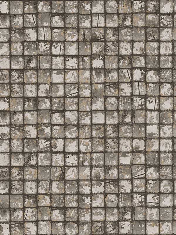 Kingsley Tiled wallpaper in grey color - pattern number 4125-26756 - by Advantage in the Fusion by Advantage collection