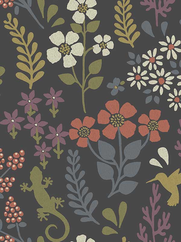 Karina Meadow fabric in charcoal color - pattern number 2980-26170 - by Advantage in the Splash collection