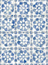 Izeda Floral Tile fabric in blue color - pattern number 2980-26192 - by Advantage in the Splash collection