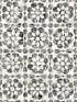 Izeda Floral Tile fabric in black color - pattern number 2980-26196 - by Advantage in the Splash collection