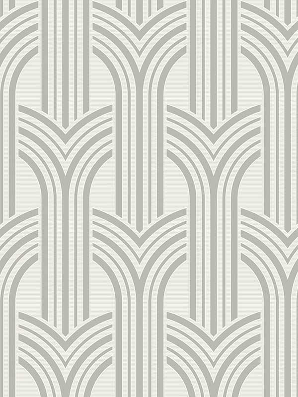 Broadway Arches wallpaper in chrome color - pattern number DC61307 - by Collins and Company in the Deco 2 collection