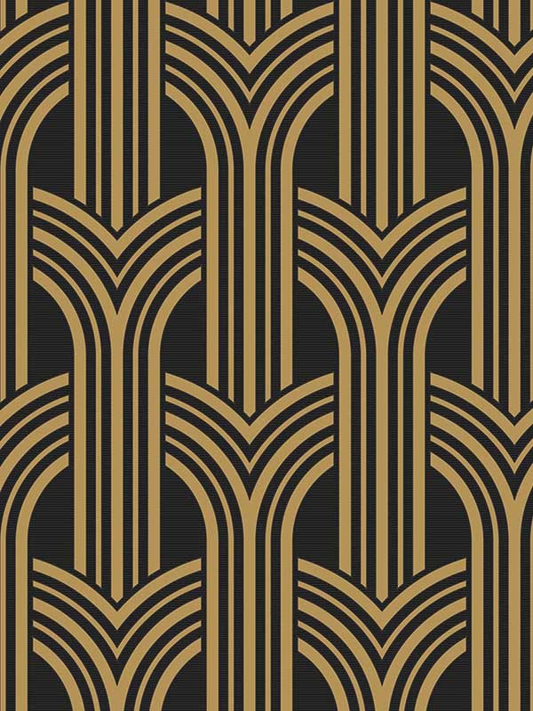 Broadway Arches wallpaper in antique gold color - pattern number DC61310 - by Collins and Company in the Deco 2 collection