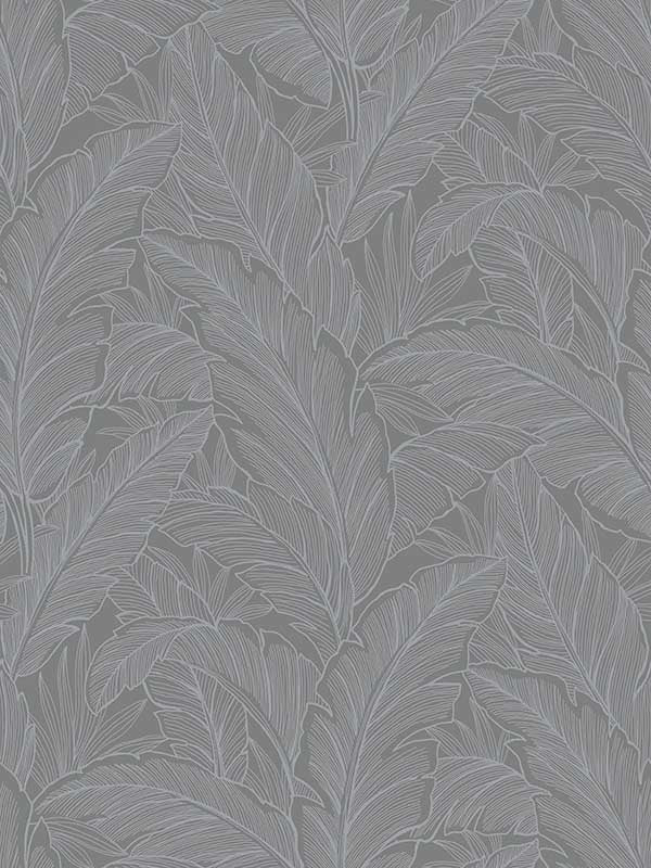 Deco Banana Leaf wallpaper in slate color - pattern number DC61708 - by Collins and Company in the Deco 2 collection