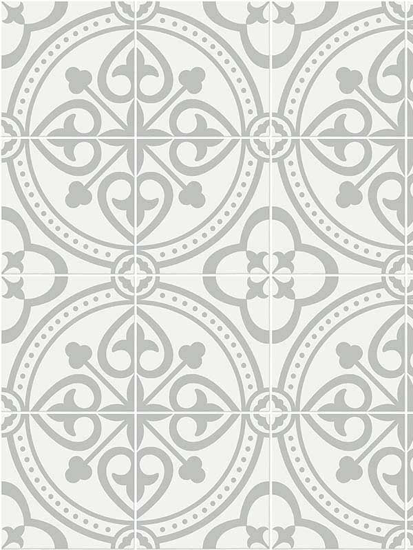 Villa Mar Tile Peel and Stick wallpaper in harbor mist color - pattern number LN30308 - by NextWall in the Peel and Stick Wallpaper by Lillian August Luxe Haven 2 collection