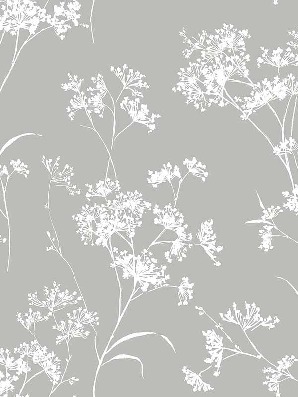 Floral Mist Peel and Stick wallpaper in alloy color - pattern number LN30508 - by NextWall in the Peel and Stick Wallpaper by Lillian August Luxe Haven 2 collection