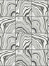 Marbled Tile Peel and Stick fabric in ebony and metallic silver color - pattern number LN30600 - by NextWall in the Peel and Stick Wallpaper by Lillian August Luxe Haven 3 collection