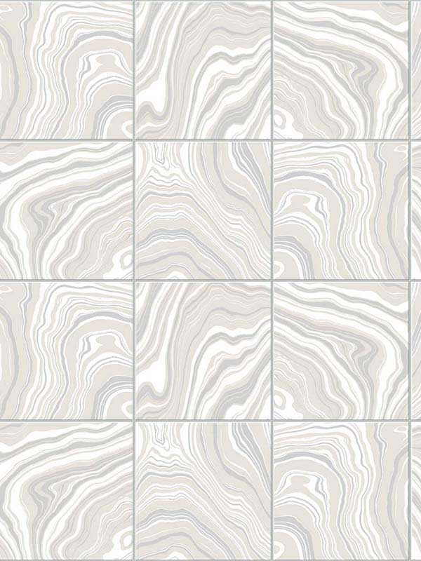 Marbled Tile Peel and Stick fabric in quartz color - pattern number LN30608 - by NextWall in the Peel and Stick Wallpaper by Lillian August Luxe Haven 3 collection
