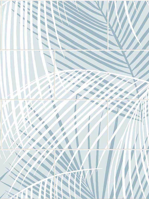 Palm Tile Peel and Stick fabric in summer skies color - pattern number LN30712 - by NextWall in the Peel and Stick Wallpaper by Lillian August Luxe Haven 3 collection