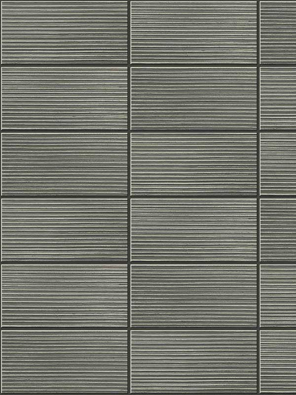 Rib Tile Peel and Stick fabric in charcoal color - pattern number LN30810 - by NextWall in the Peel and Stick Wallpaper by Lillian August Luxe Haven 3 collection