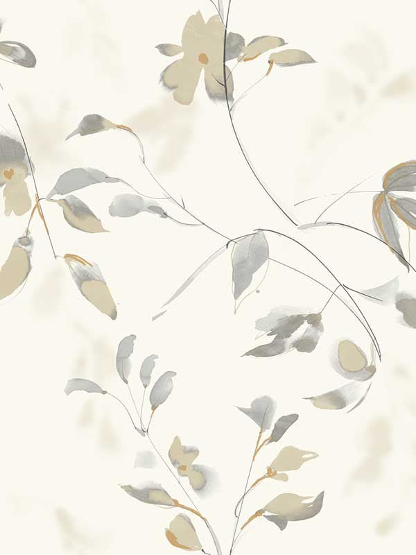 Linden Flower Peel and Stick wallpaper in soft neutral color - pattern number PSW1424RL - by Candice Olson in the Simply Candice Peel and Stick Wallpaper collection