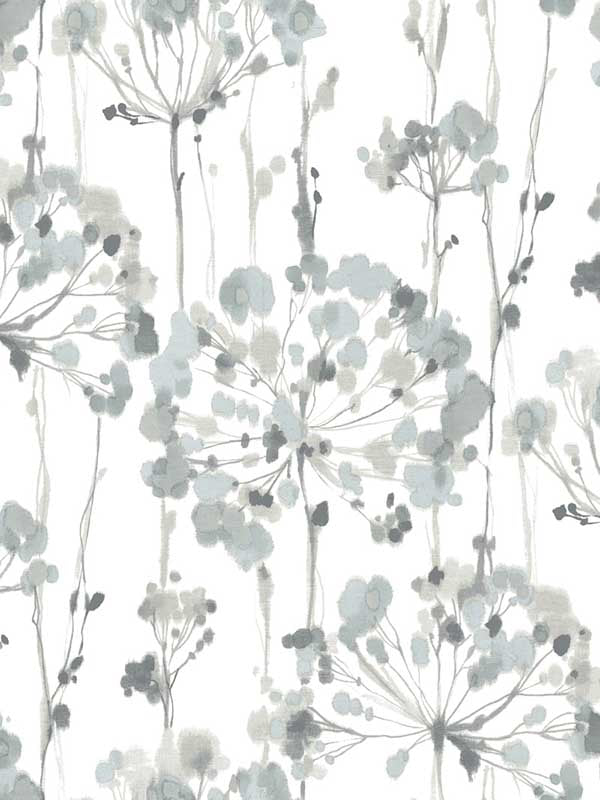 Flourish Peel and Stick wallpaper in sheer blue and grey color - pattern number PSW1428RL - by Candice Olson in the Simply Candice Peel and Stick Wallpaper collection