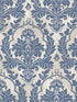 Damasco Platino fabric in blue silver color - pattern number 25716 - by Galerie in the Cottage Chic collection