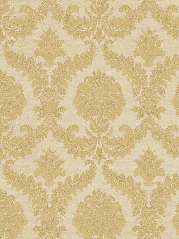 Damasco Imperiale wallpaper in yellow color - pattern number 25723 - by Galerie in the Cottage Chic collection