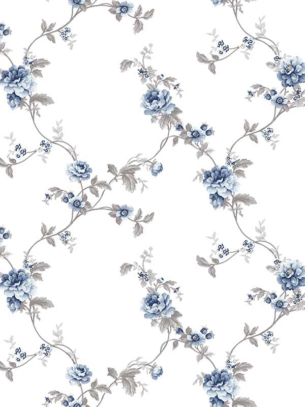 Ramage Medio Edra wallpaper in blue color - pattern number 84035 - by Galerie in the Cottage Chic collection