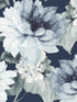 Watercolor Floral Peel and Stick wallpaper in navy blue and slate green color - pattern number HG10302 - by NextWall in the Peel and Stick Wallpaper by Harry and Grace collection