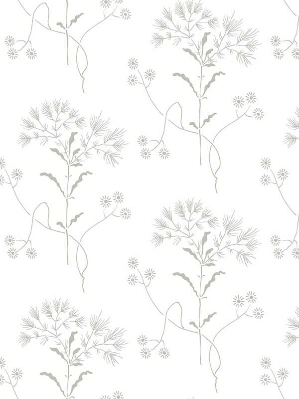 Wildflower Peel and Stick wallpaper in grey color - pattern number PSW1502RL - by Magnolia Home by Joanna Gaines in the Magnolia Home Peel and Stick Wallpaper collection