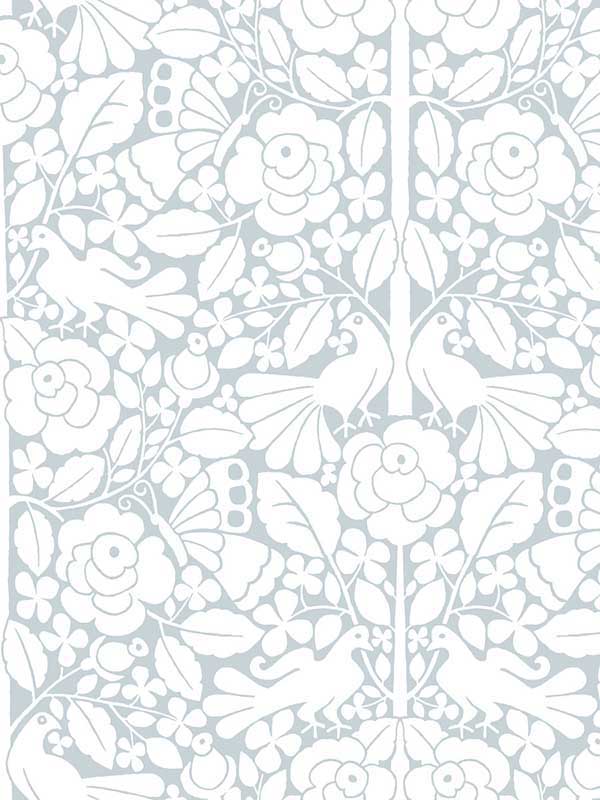 Fairy Tales Peel and Stick fabric in blue color - pattern number PSW1507RL - by Magnolia Home by Joanna Gaines in the Magnolia Home Peel and Stick Wallpaper collection