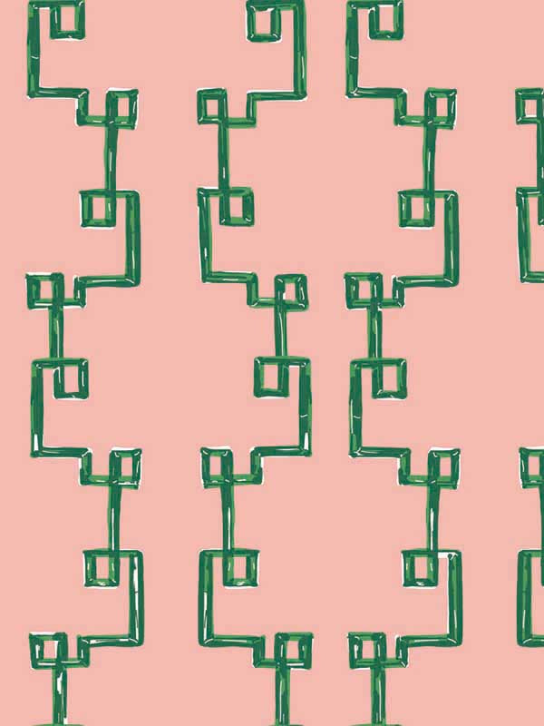 Bamboozled Peel and Stick wallpaper in bahama pink color - pattern number PSW1387RL - by York in the Madcap Cottage Peel and Stick Wallpaper collection