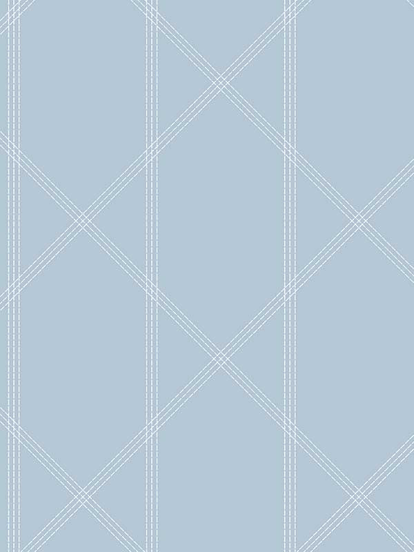 Walcott Stitched Trellis fabric in light blue color - pattern number 4074-26607 - by A Street Prints in the Georgia collection