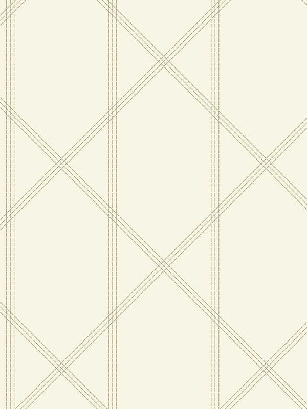 Walcott Stitched Trellis fabric in cream color - pattern number 4074-26608 - by A Street Prints in the Georgia collection