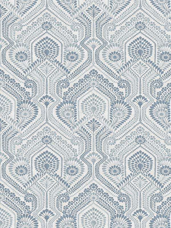 Fernback Ornate Botanical fabric in blue color - pattern number 4074-26611 - by A Street Prints in the Georgia collection