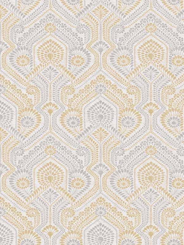 Fernback Ornate Botanical fabric in yellow color - pattern number 4074-26615 - by A Street Prints in the Georgia collection