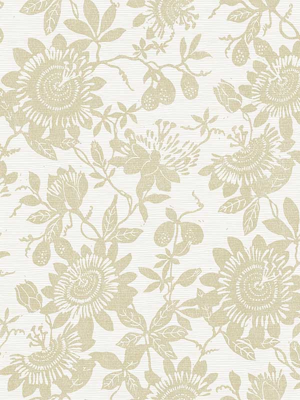 Helen Floral Trail wallpaper in gold color - pattern number 4074-26632 - by A Street Prints in the Georgia collection