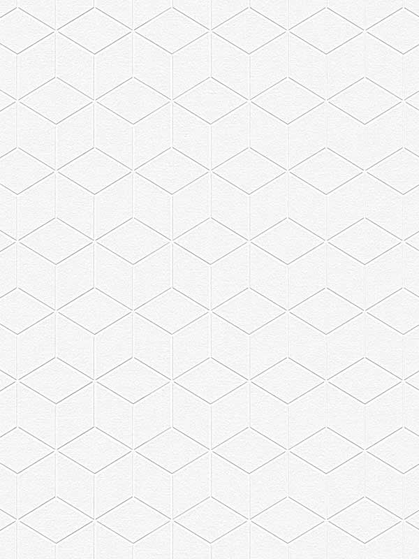 Cube Geometric fabric in white color - pattern number 1100810 - by Seabrook in the Erismann Paintable Wallpaper collection