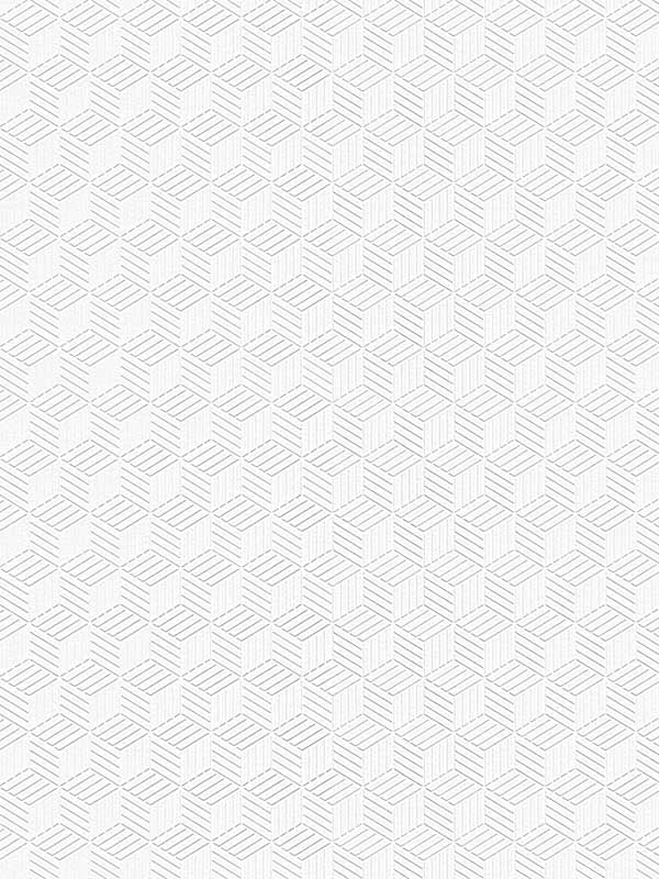 Cube Stripe fabric in white color - pattern number 1100910 - by Seabrook in the Erismann Paintable Wallpaper collection