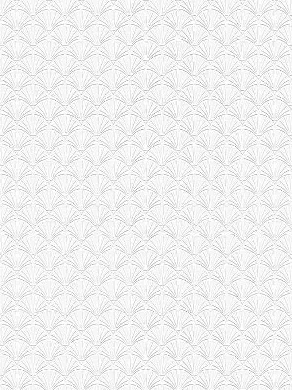 Deco Scallop fabric in white color - pattern number 1101110 - by Seabrook in the Erismann Paintable Wallpaper collection
