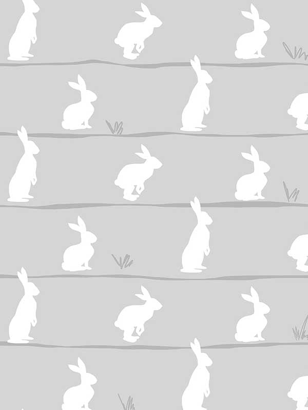 Bunny Trail Peel and Stick wallpaper in daydream grey color - pattern number NW41708 - by NextWall in the Peel and Stick Wallpaper by Nextwall collection